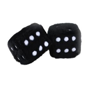 Creative Plush Dice Hanging Ornament for Car Rearview Mirror Home D√©cor, Black