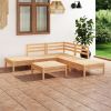 6 Piece Patio Lounge Set Solid Pinewood