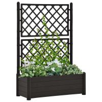 Garden Planter with Trellis 39.4"x16.9"x55.9" PP Anthracite