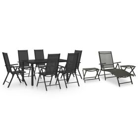 10 Piece Patio Dining Set Black and Anthracite