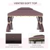 10ft x 13ft Patio Gazebo-Coffee-AS