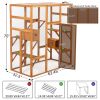 Outdoor Cat Enclosure, Large Wood Cat Cage with Sunlight Top Panel, Perches, Sleeping Boxes, Pet Playpen, Orange