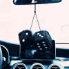 Creative Plush Dice Hanging Ornament for Car Rearview Mirror Home D√©cor, Black