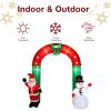 8ft with Santa Snowman 7 Lights Inflatable Festive Arch Decoration