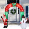 8ft with Santa Snowman 7 Lights Inflatable Festive Arch Decoration