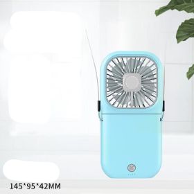 Mini Fan Student Cute Portable Camping (Option: Blue-Power bank electric fan)