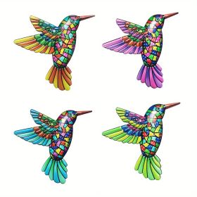 1pc/4pcs, Metal Hummingbird Wall Art Decor, Metal Birds Outdoor Wall Sculpture Decoration Hanging, Room Decor, Home Decor, Wedding Decor, Holiday Deco (style: Model ABCD)