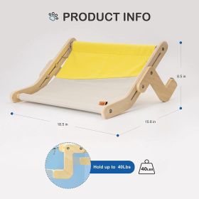 Mewoofun 5 Color Cat Pet Window Wooden Component Bed Hanging Cotton Canvas (Color: Yellow)