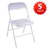 White/Black Plastic Folding Chair for Wedding Commercial Events Stackable Folding Chairs with Padded Cushion Seat