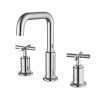 New 8 in Widespread Bathroom Faucet  2 Handles Stainless Steel 3 Hole Bathroom Sink Faucet