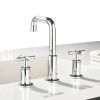 New 8 in Widespread Bathroom Faucet  2 Handles Stainless Steel 3 Hole Bathroom Sink Faucet