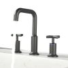 New 8 in Widespread Bathroom Faucet  2 Handles Stainless Steel 3 Hole Bathroom Sink Faucet