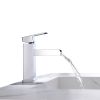 Single Handle Bathroom Faucets - Single Hole Bathroom Vessel Faucet for Sink 1 Hole, Waterfalll Bathroom Vessel Sink Faucets