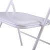 White/Black Plastic Folding Chair for Wedding Commercial Events Stackable Folding Chairs with Padded Cushion Seat