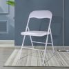 White/Black Plastic Folding Chair for Wedding Commercial Events Stackable Folding Chairs with Padded Cushion Seat