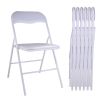 White/Black Plastic Folding Chair for Wedding Commercial Events Stackable Folding Chairs with Padded Cushion Seat