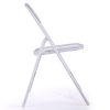 White/Black Plastic Folding Chair for Wedding Commercial Events Stackable Folding Chairs with Padded Cushion Seat