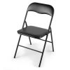 White/Black Plastic Folding Chair for Wedding Commercial Events Stackable Folding Chairs with Padded Cushion Seat