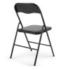 White/Black Plastic Folding Chair for Wedding Commercial Events Stackable Folding Chairs with Padded Cushion Seat